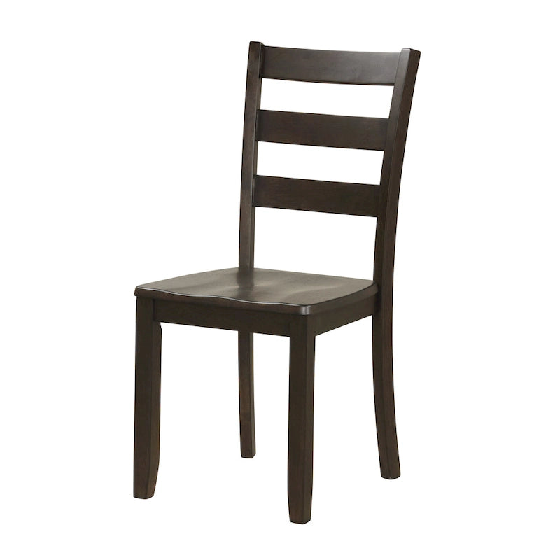 Set da pranzo di 5 pezzi in legno massello, Espresso / Noce / Grigio, 4 posti a sedere