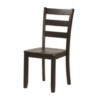 Set da pranzo di 5 pezzi in legno massello, Espresso / Noce / Grigio, 4 posti a sedere