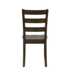 Set da pranzo di 5 pezzi in legno massello, Espresso / Noce / Grigio, 4 posti a sedere
