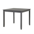 Set da pranzo di 5 pezzi in legno massello, Espresso / Noce / Grigio, 4 posti a sedere