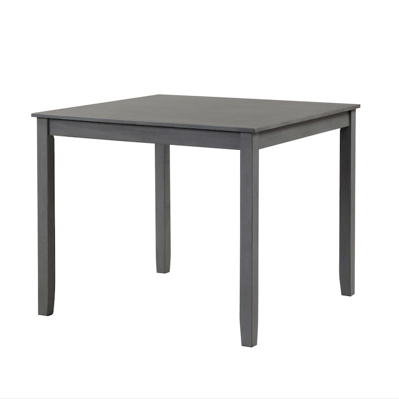 Set da pranzo di 5 pezzi in legno massello, Espresso / Noce / Grigio, 4 posti a sedere