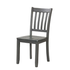 Set da pranzo di 5 pezzi in legno massello, Espresso / Noce / Grigio, 4 posti a sedere
