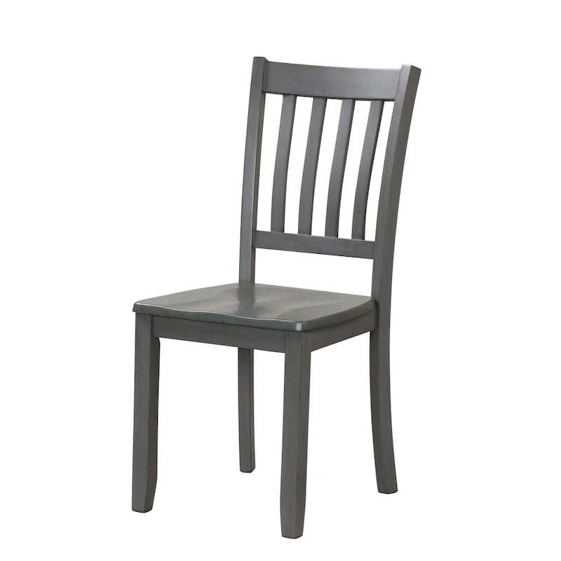 Set da pranzo di 5 pezzi in legno massello, Espresso / Noce / Grigio, 4 posti a sedere