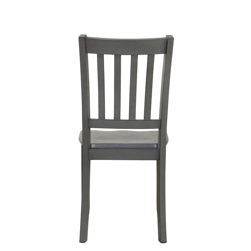 Set da pranzo di 5 pezzi in legno massello, Espresso / Noce / Grigio, 4 posti a sedere