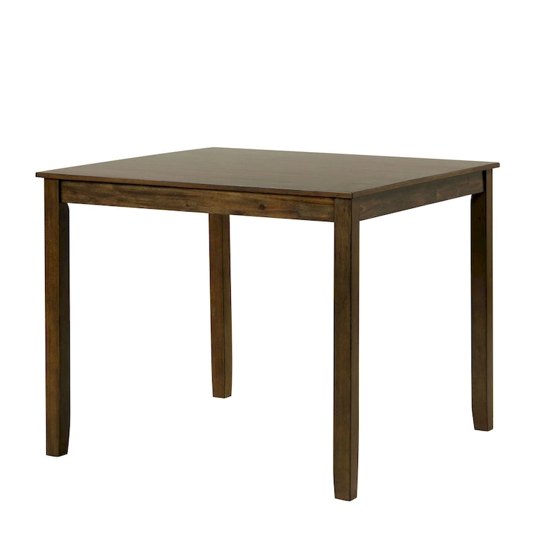 Set da pranzo di 5 pezzi in legno massello, Espresso / Noce / Grigio, 4 posti a sedere