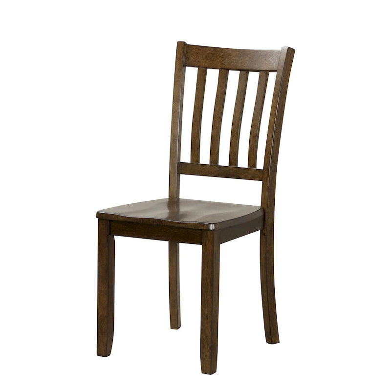 Set da pranzo di 5 pezzi in legno massello, Espresso / Noce / Grigio, 4 posti a sedere