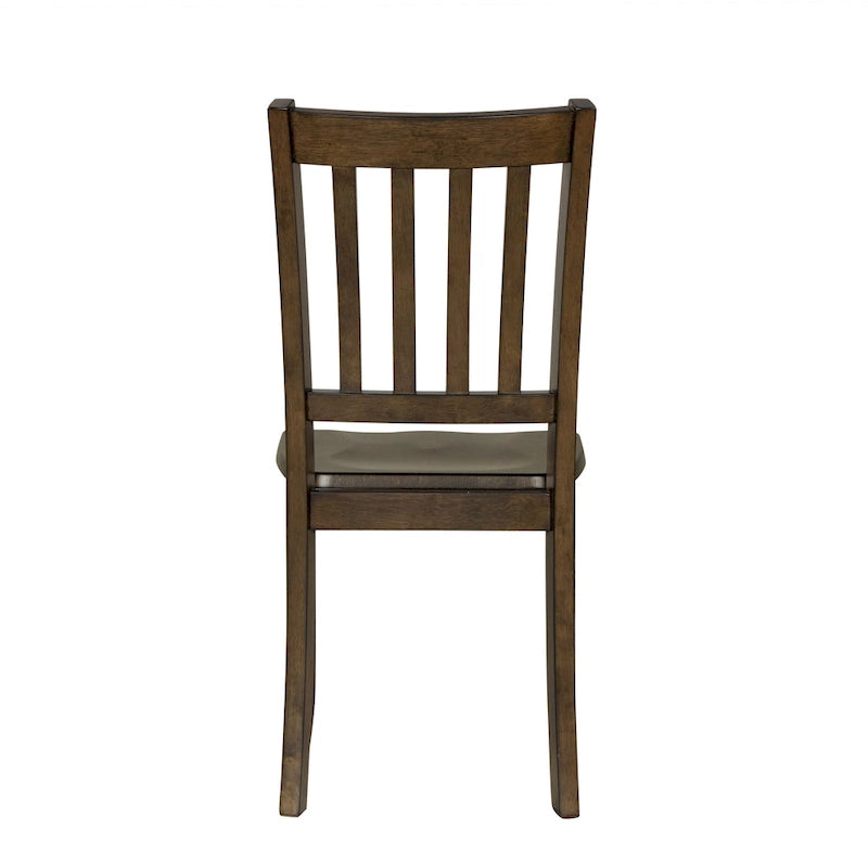 Set da pranzo di 5 pezzi in legno massello, Espresso / Noce / Grigio, 4 posti a sedere