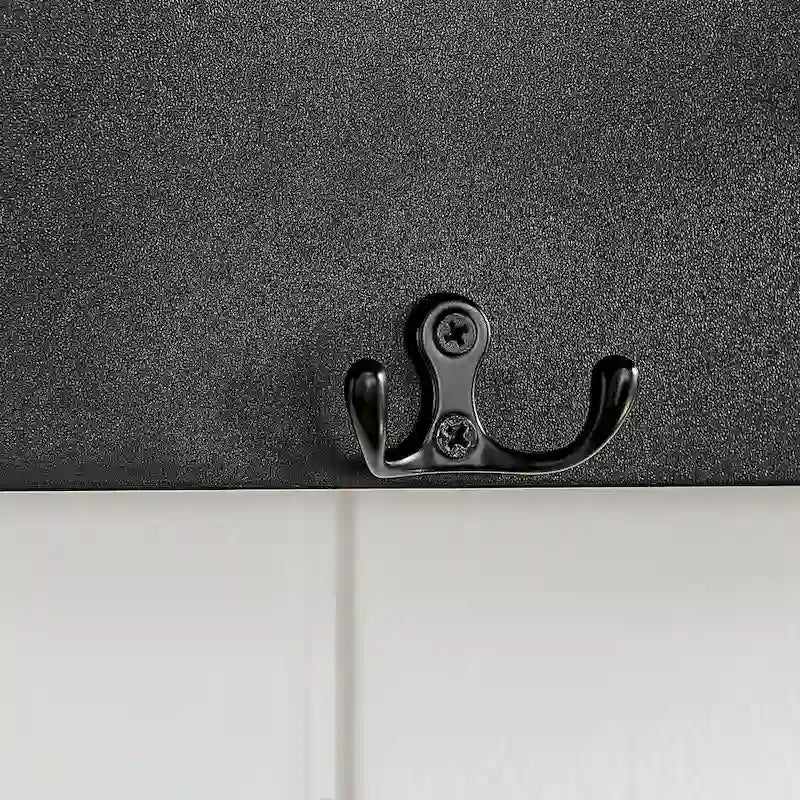 Appendiabiti da Parete Nero/Bianco con Ripiano, Monoutente, 4 Ganci