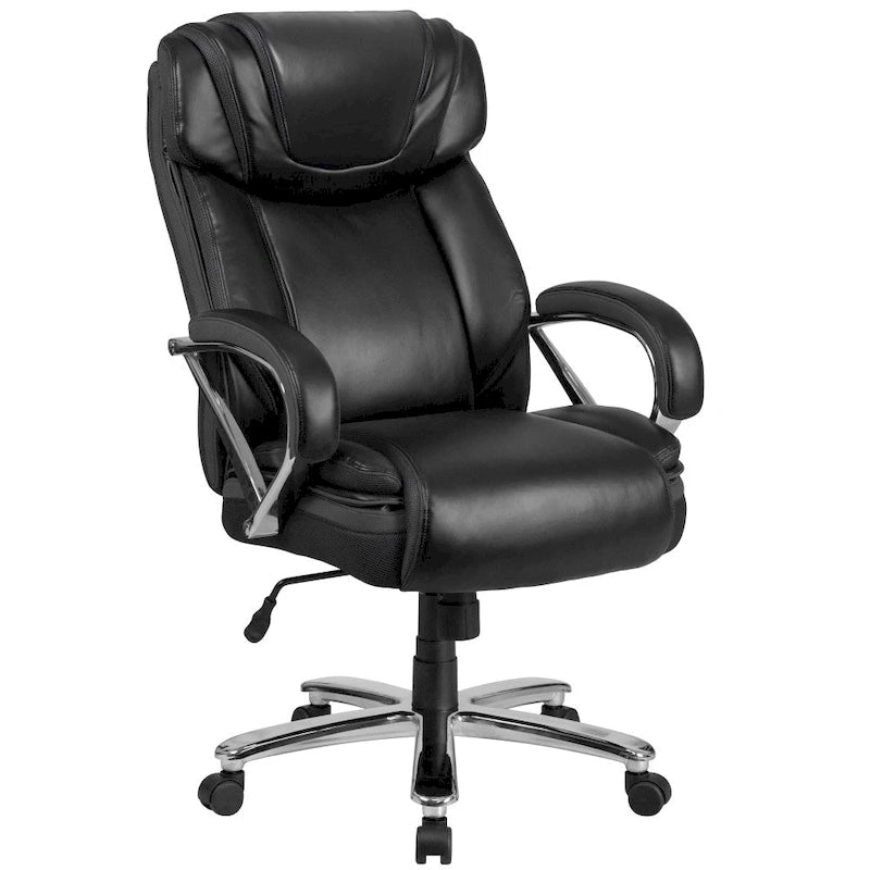 Sedia da ufficio girevole in LeatherSoft con schienale alto Nera/Marrone/Tortora, 1 posto, capacità 227 kg
