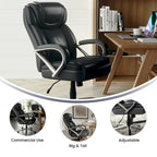 Sedia da ufficio girevole in LeatherSoft con schienale alto Nera/Marrone/Tortora, 1 posto, capacità 227 kg