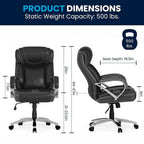 Sedia da ufficio girevole in LeatherSoft con schienale alto Nera/Marrone/Tortora, 1 posto, capacità 227 kg