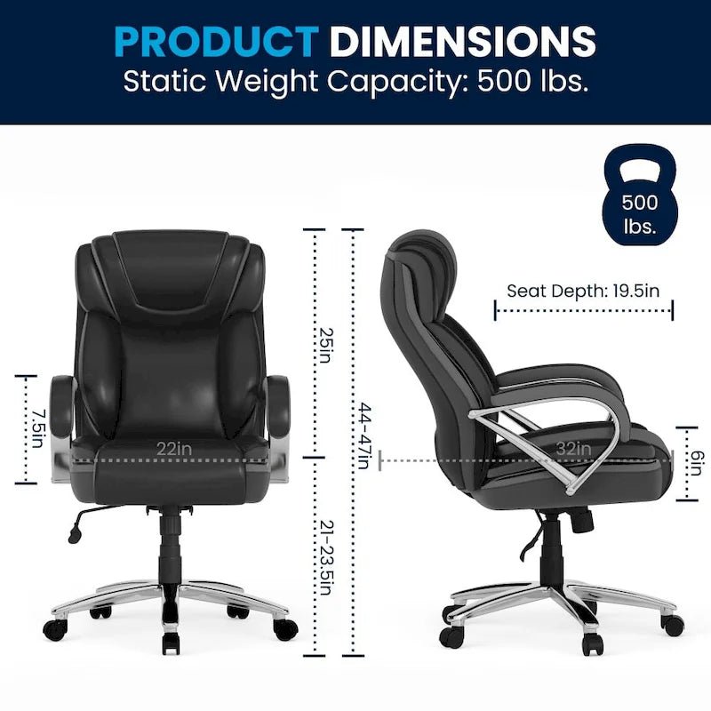 Sedia da ufficio girevole in LeatherSoft con schienale alto Nera/Marrone/Tortora, 1 posto, capacità 227 kg