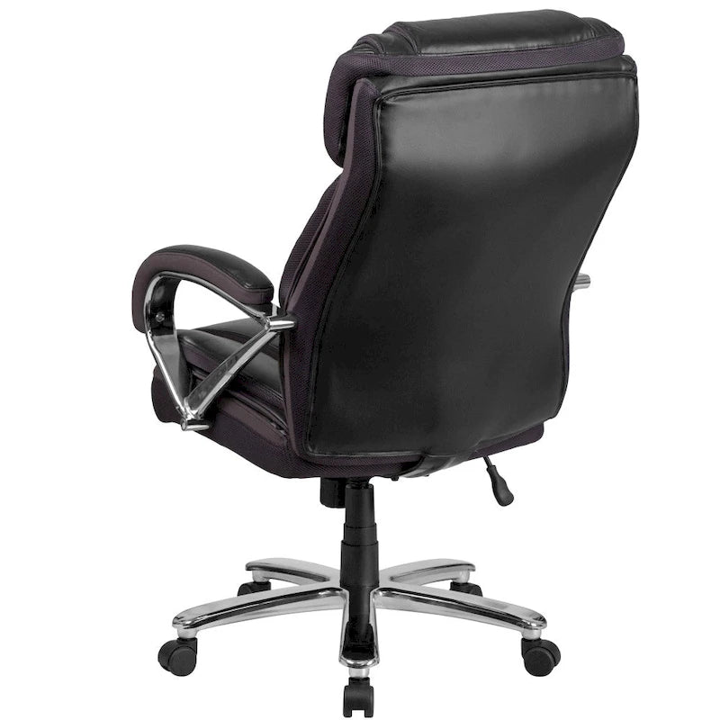 Sedia da ufficio girevole in LeatherSoft con schienale alto Nera/Marrone/Tortora, 1 posto, capacità 227 kg