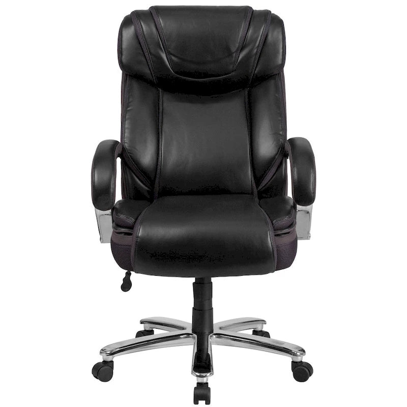 Sedia da ufficio girevole in LeatherSoft con schienale alto Nera/Marrone/Tortora, 1 posto, capacità 227 kg