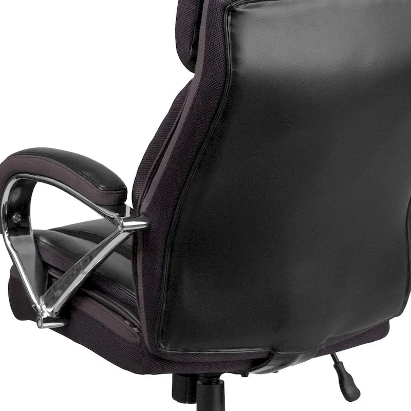 Sedia da ufficio girevole in LeatherSoft con schienale alto Nera/Marrone/Tortora, 1 posto, capacità 227 kg