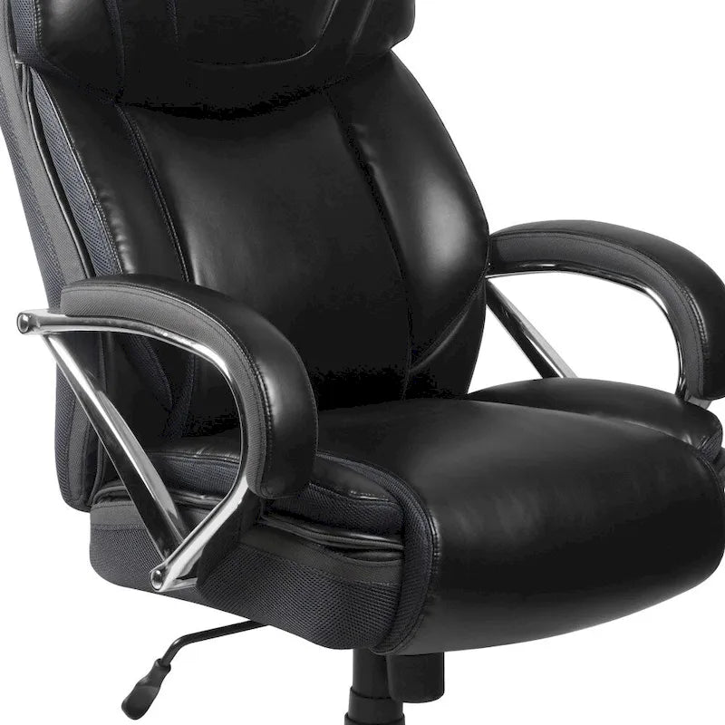 Sedia da ufficio girevole in LeatherSoft con schienale alto Nera/Marrone/Tortora, 1 posto, capacità 227 kg