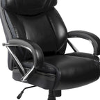 Sedia da ufficio girevole in LeatherSoft con schienale alto Nera/Marrone/Tortora, 1 posto, capacità 227 kg