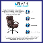 Sedia da ufficio girevole in LeatherSoft con schienale alto Nera/Marrone/Tortora, 1 posto, capacità 227 kg