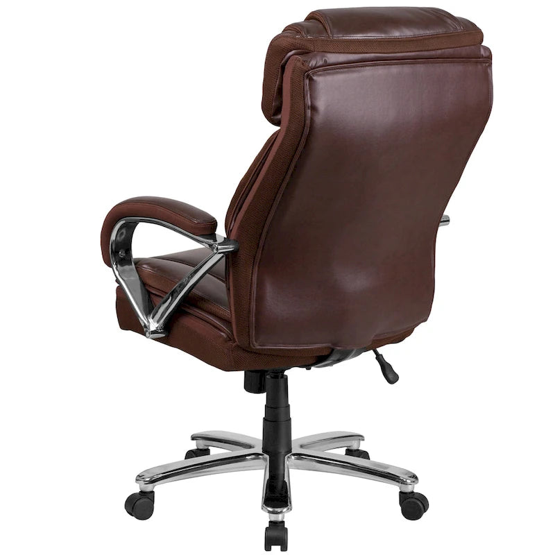 Sedia da ufficio girevole in LeatherSoft con schienale alto Nera/Marrone/Tortora, 1 posto, capacità 227 kg