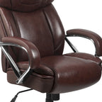 Sedia da ufficio girevole in LeatherSoft con schienale alto Nera/Marrone/Tortora, 1 posto, capacità 227 kg