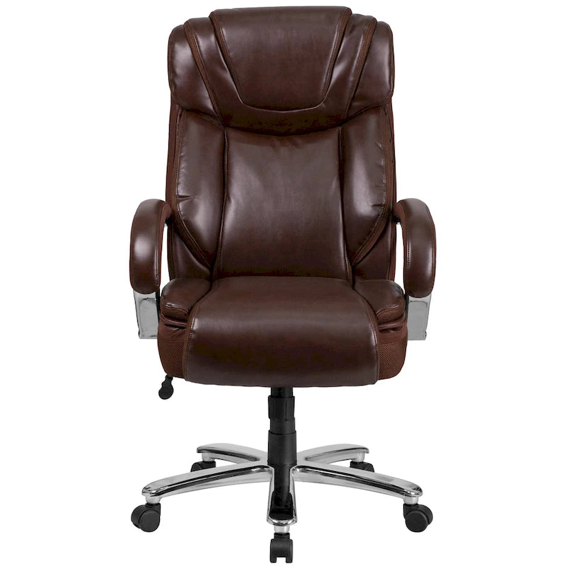 Sedia da ufficio girevole in LeatherSoft con schienale alto Nera/Marrone/Tortora, 1 posto, capacità 227 kg