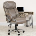 Sedia da ufficio girevole in LeatherSoft con schienale alto Nera/Marrone/Tortora, 1 posto, capacità 227 kg