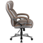 Sedia da ufficio girevole in LeatherSoft con schienale alto Nera/Marrone/Tortora, 1 posto, capacità 227 kg