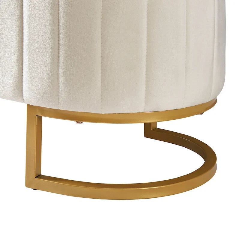 Letto a piattaforma in velluto rosa/beige con LED e ottomana contenitore – Matrimoniale, 2 pezzi