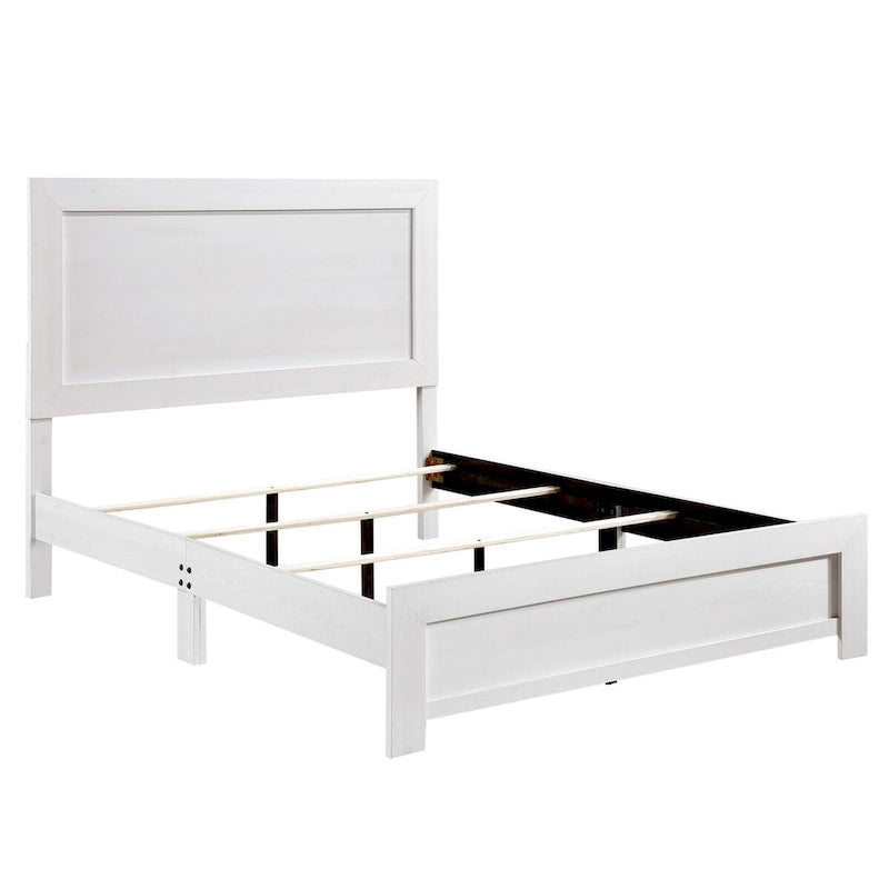Letto a piattaforma a pannelli bianchi, California King, 1 persona