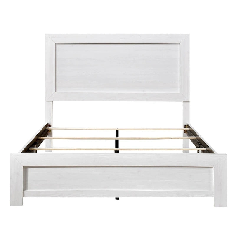 Letto a piattaforma a pannelli bianchi, California King, 1 persona