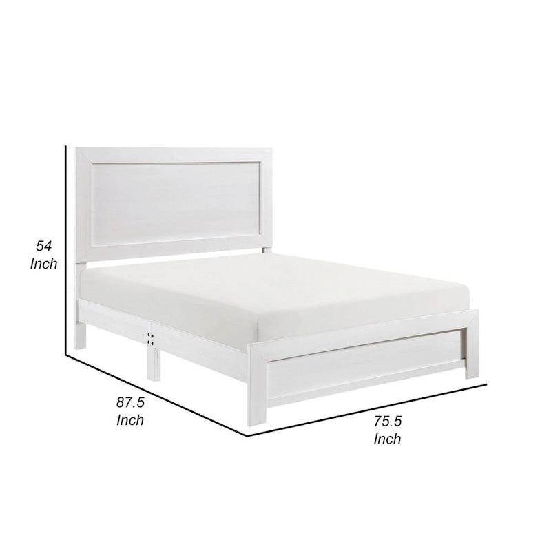 Letto a piattaforma a pannelli bianchi, California King, 1 persona
