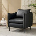 Poltrona singola moderna con braccioli, antigraffio, Nera/Cammello/Grigia/Avorio