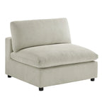 Divano componibile a 5 pezzi in velluto a coste e tessuto color antracite/beige