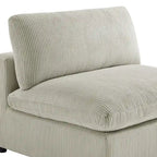 Divano componibile a 5 pezzi in velluto a coste e tessuto color antracite/beige
