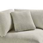 Divano componibile a 5 pezzi in velluto a coste e tessuto color antracite/beige