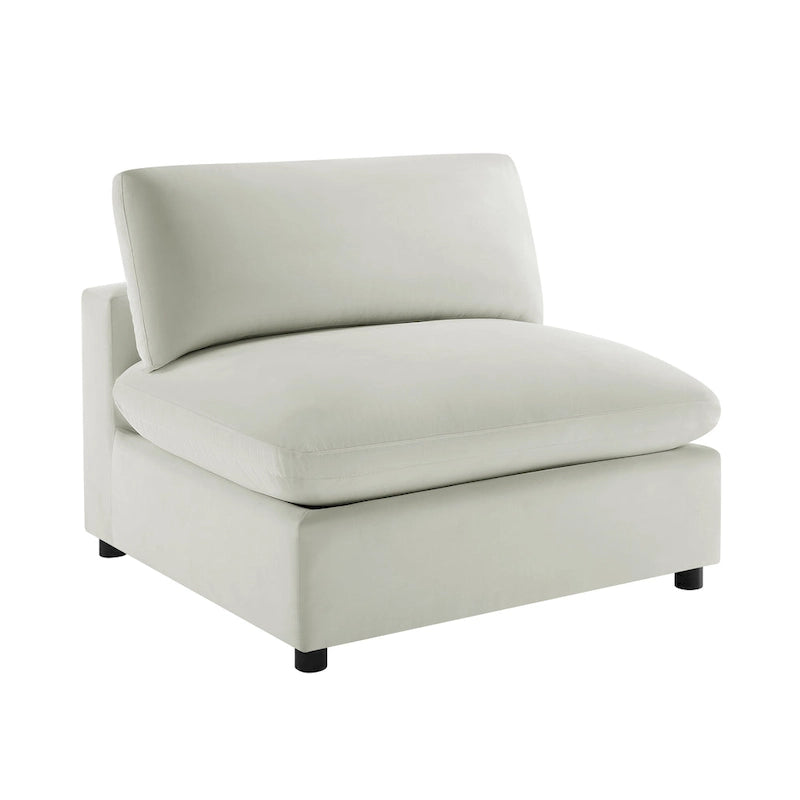 Divano componibile a 5 pezzi in velluto a coste e tessuto color antracite/beige