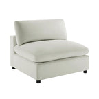 Divano componibile a 5 pezzi in velluto a coste e tessuto color antracite/beige