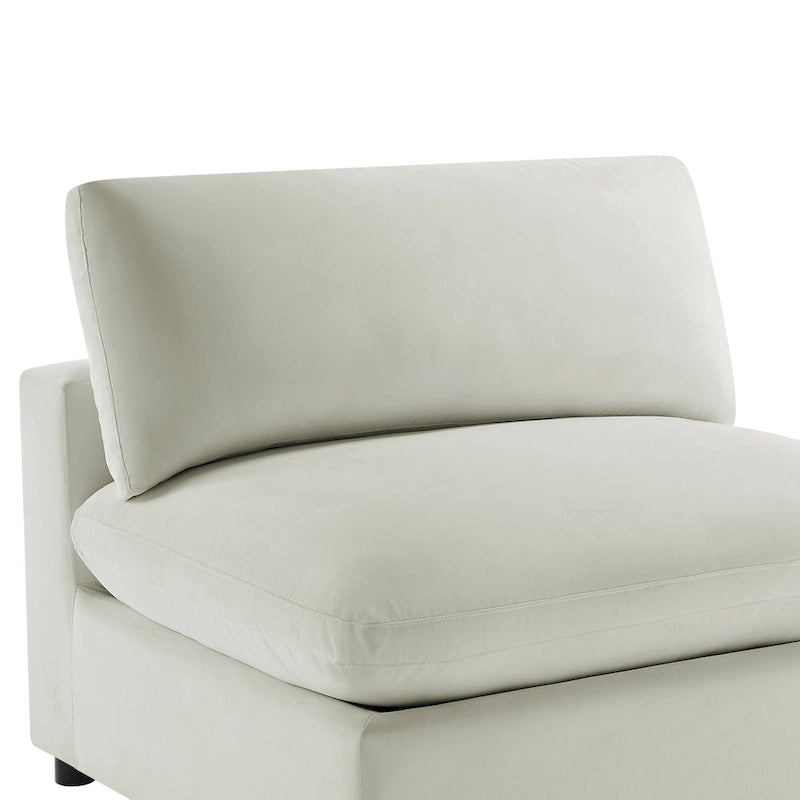 Divano componibile a 5 pezzi in velluto a coste e tessuto color antracite/beige
