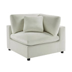 Divano componibile a 5 pezzi in velluto a coste e tessuto color antracite/beige