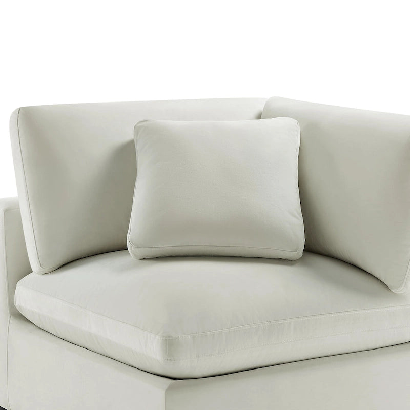 Divano componibile a 5 pezzi in velluto a coste e tessuto color antracite/beige