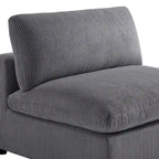Divano componibile a 5 pezzi in velluto a coste e tessuto color antracite/beige