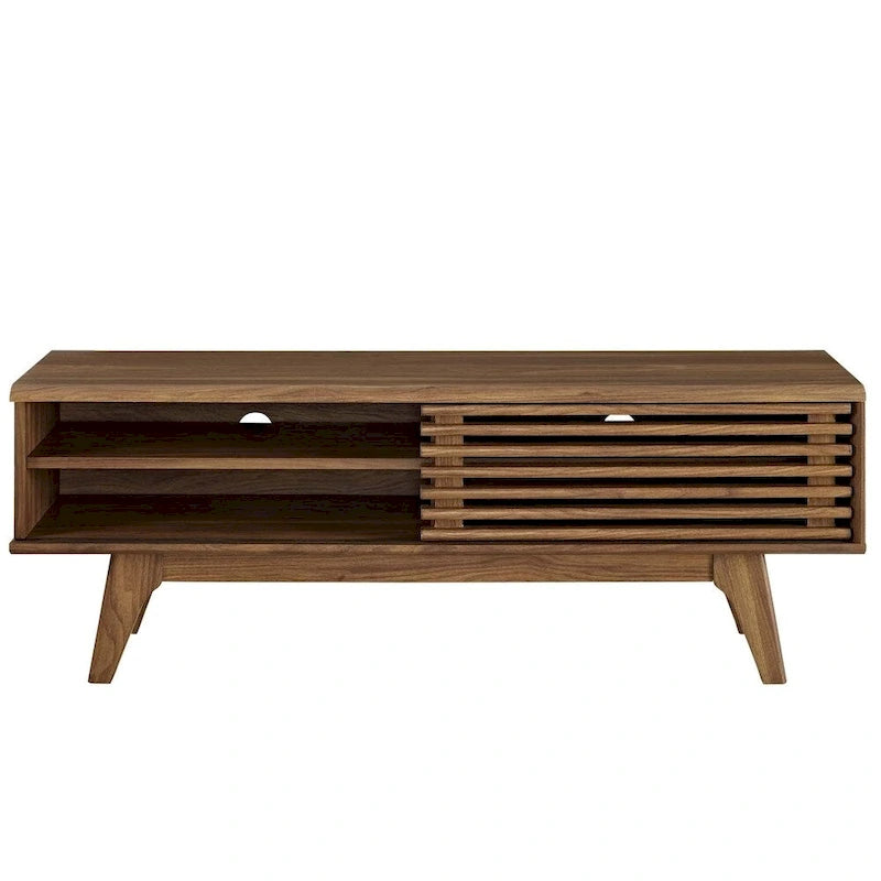 Mobile porta TV Mid-Century in Noce da 48" per 1 TV