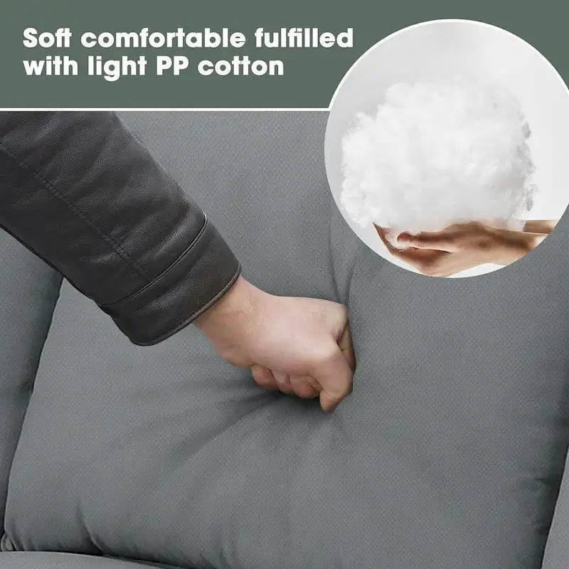 Divano angolare modulare nero/grigio con pouf, 7 posti
