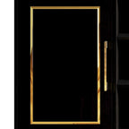 Credenza contemporanea bianca/nera con dettagli dorati, 3 ripiani, 2 armadietti, per 1