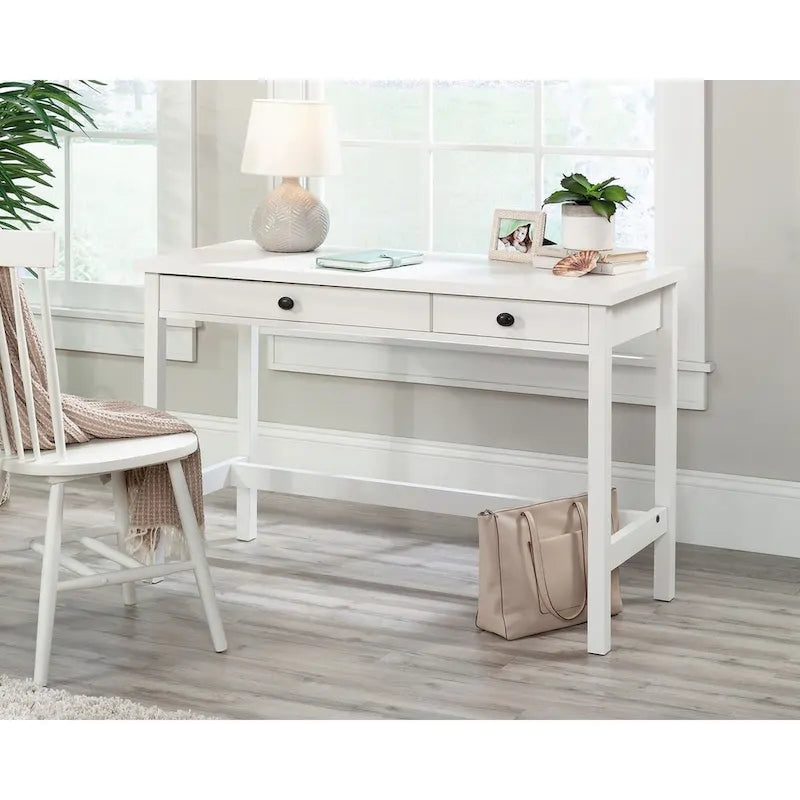 Scrivania Raven Oak / Soft White a 2 cassetti, Utente singolo