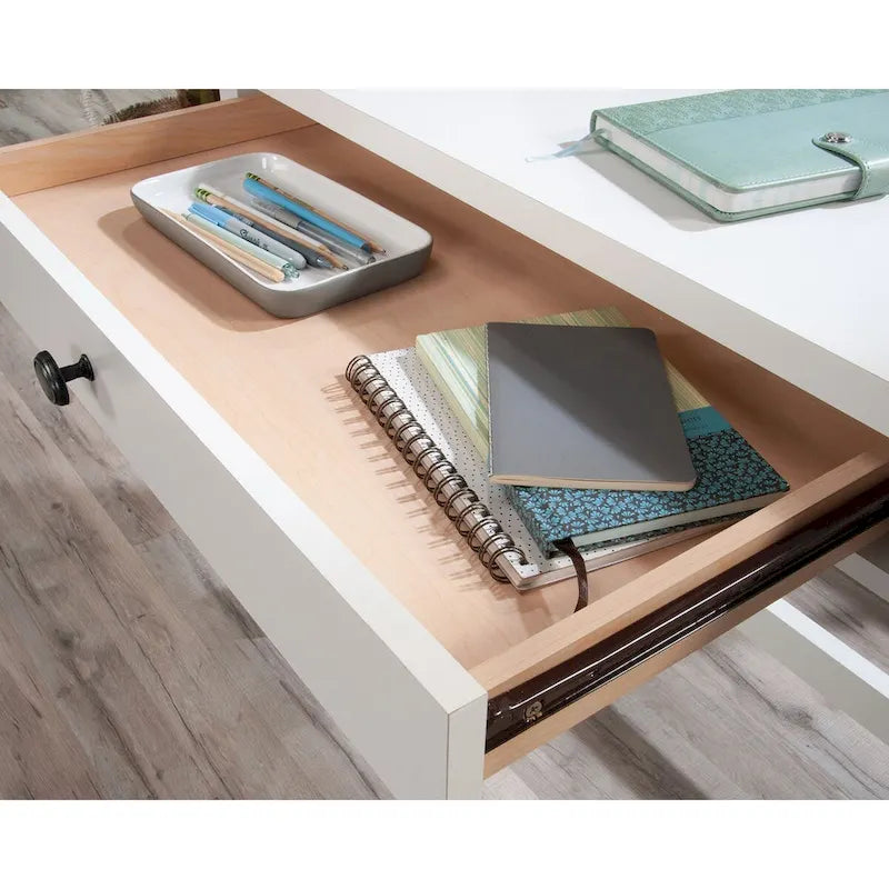 Scrivania Raven Oak / Soft White a 2 cassetti, Utente singolo