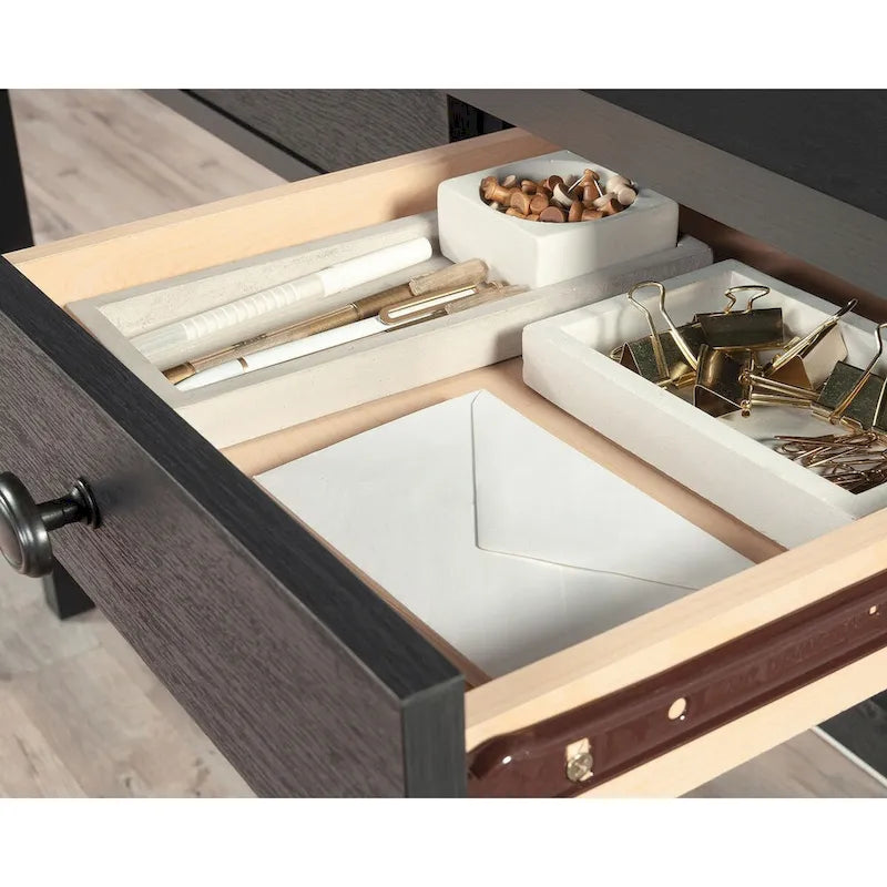 Scrivania Raven Oak / Soft White a 2 cassetti, Utente singolo