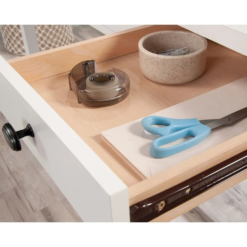 Scrivania Raven Oak / Soft White a 2 cassetti, Utente singolo