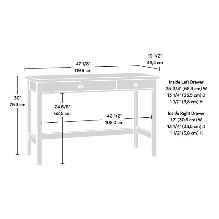 Scrivania Raven Oak / Soft White a 2 cassetti, Utente singolo