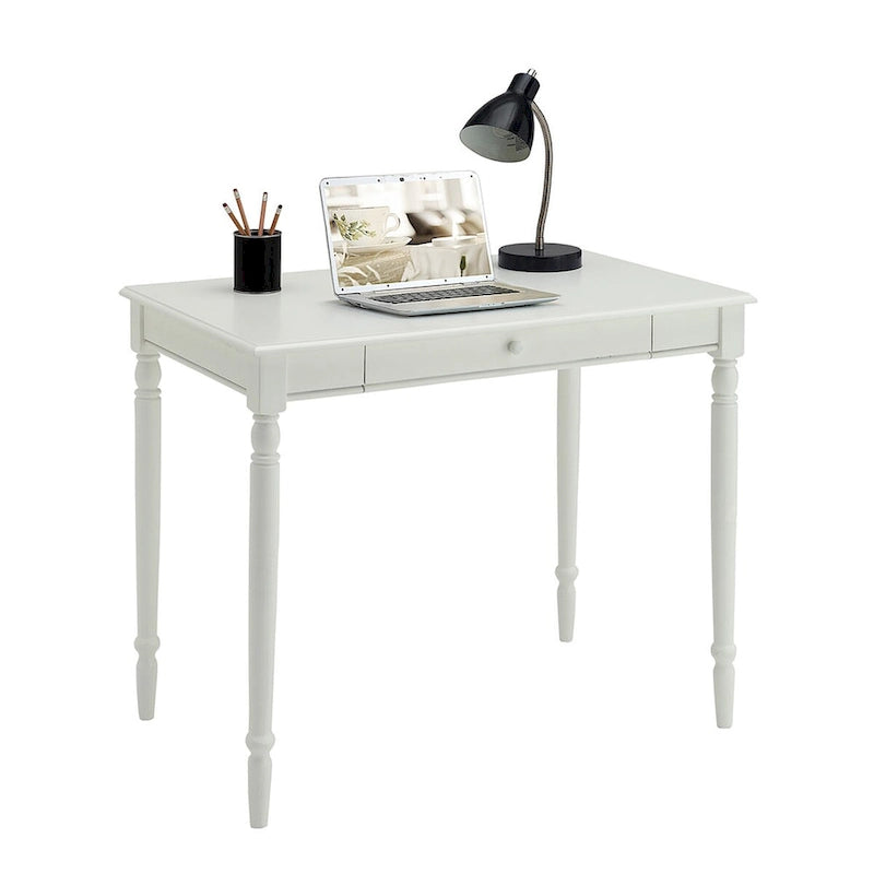 Scrivania a 1 cassetto, Opzioni multi-colore, Utente singolo – Ciliegio/Nero, Nero, Bianco, Espresso, Blu, Legno laccato/Bianco